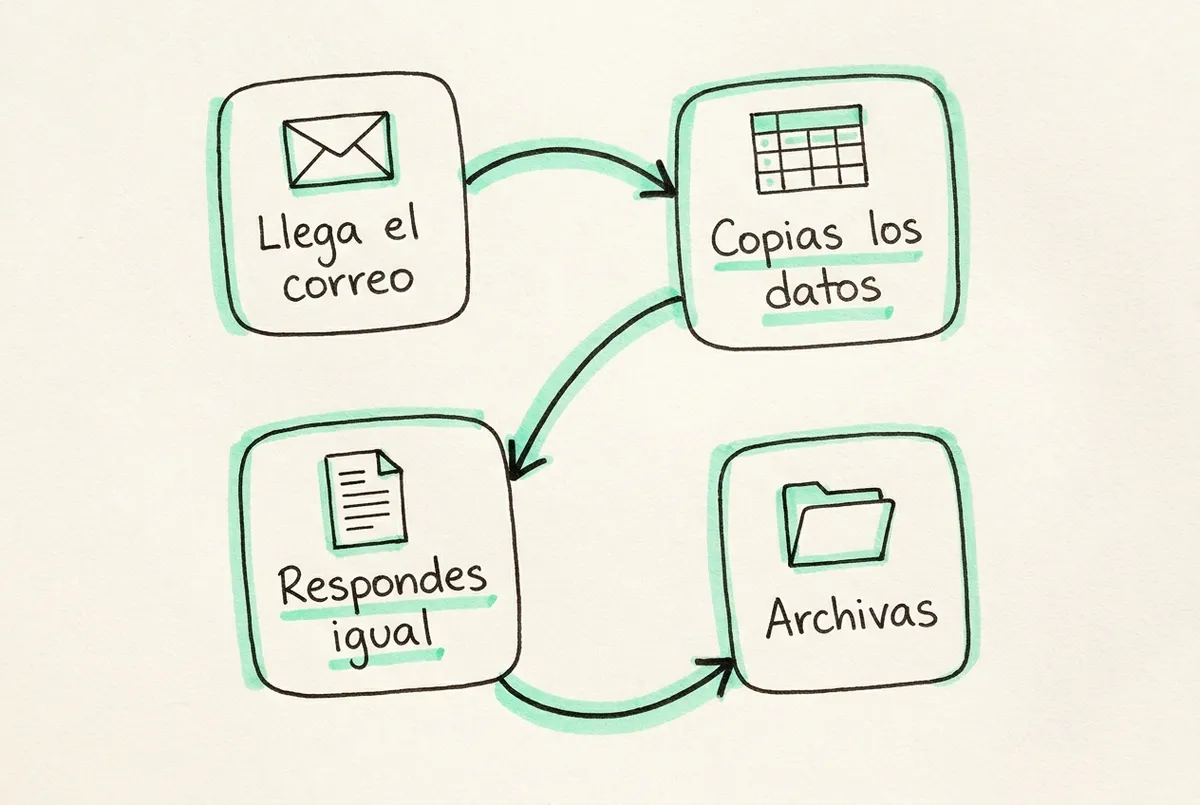 Un proceso de los que se repiten cada día: siempre los mismos cuatro pasos.